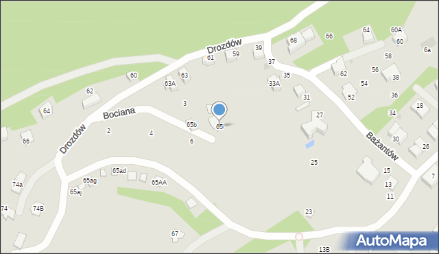 Ustroń, Drozdów, 65, mapa Ustroń