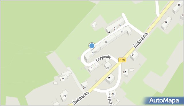 Wałbrzych, Drzymały Wojciecha, 7, mapa Wałbrzycha