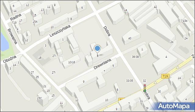 Warszawa, Drewniana, 8, mapa Warszawy