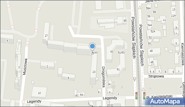 Warszawa, Drogomilska, 25, mapa Warszawy