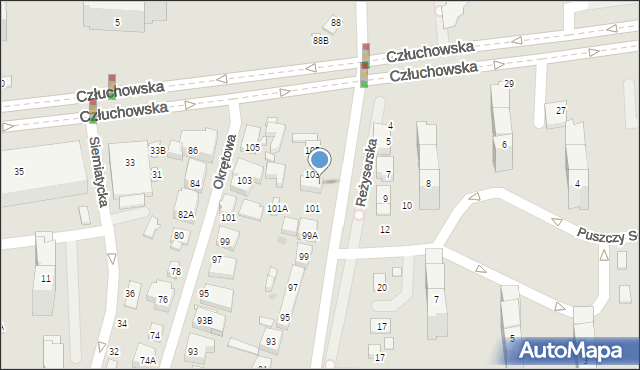Warszawa, Drzeworytników, 103a, mapa Warszawy