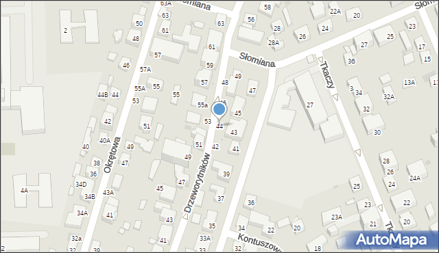 Warszawa, Drzeworytników, 44, mapa Warszawy