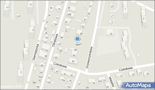 Warszawa, Drzeworytników, 85A, mapa Warszawy