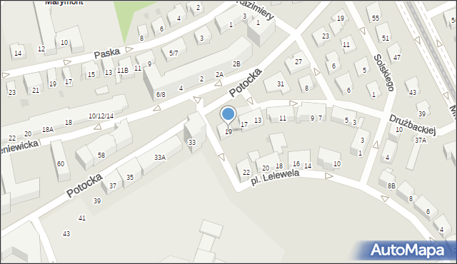 Warszawa, Drużbackiej Elżbiety, 19, mapa Warszawy
