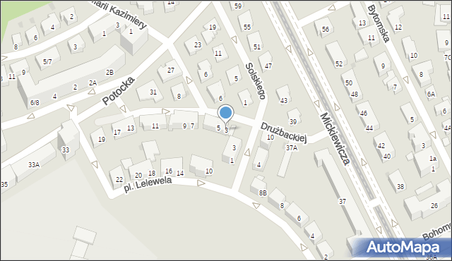 Warszawa, Drużbackiej Elżbiety, 3, mapa Warszawy