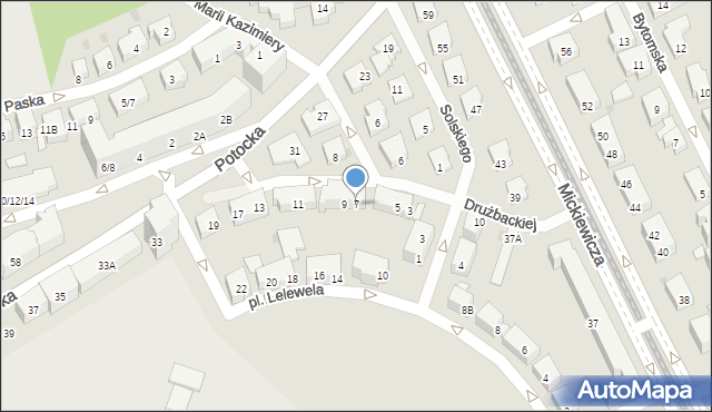 Warszawa, Drużbackiej Elżbiety, 7, mapa Warszawy