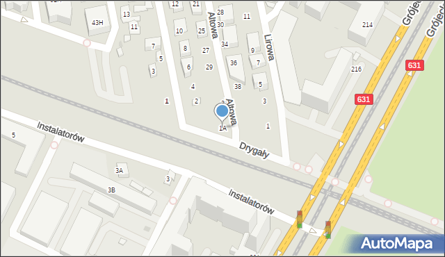 Warszawa, Drygały Mikołaja, 1A, mapa Warszawy