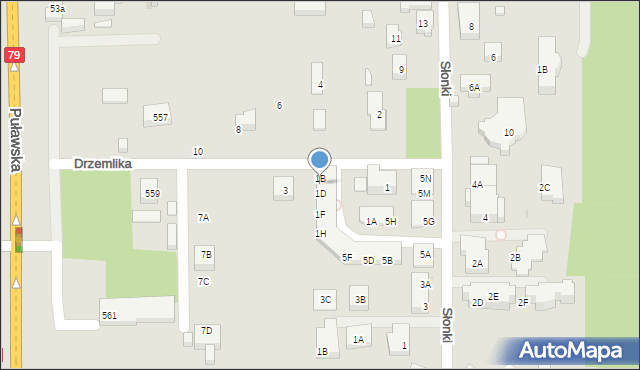 Warszawa, Drzemlika, 1C, mapa Warszawy