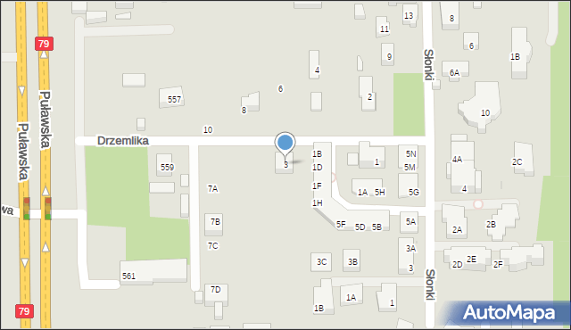 Warszawa, Drzemlika, 3, mapa Warszawy