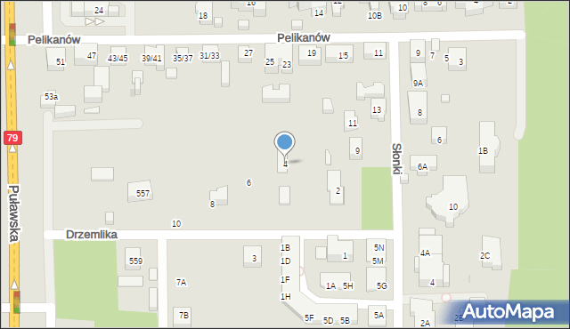 Warszawa, Drzemlika, 4, mapa Warszawy