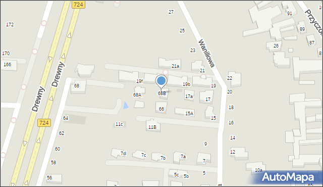 Warszawa, Drewny Łukasza, 68B, mapa Warszawy