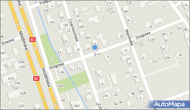 Warszawa, Drogowa, 6, mapa Warszawy