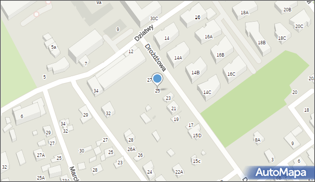 Warszawa, Drożdżowa, 25, mapa Warszawy
