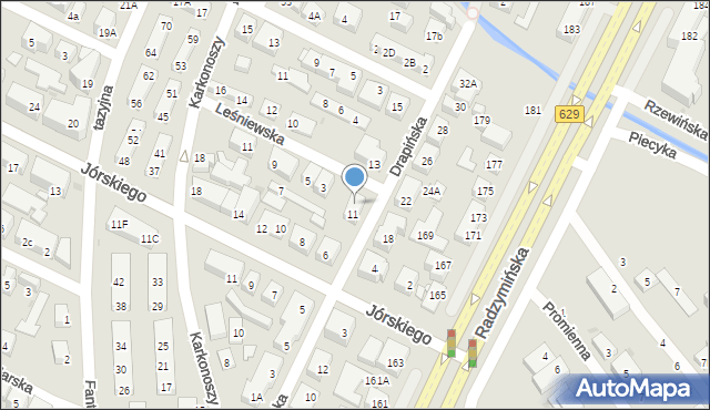 Warszawa, Drapińska, 11A, mapa Warszawy