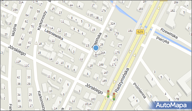 Warszawa, Drapińska, 22, mapa Warszawy