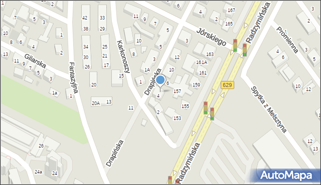 Warszawa, Drapińska, 4A, mapa Warszawy