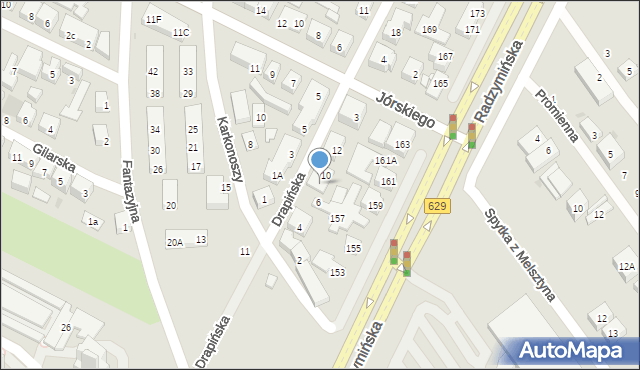 Warszawa, Drapińska, 8, mapa Warszawy