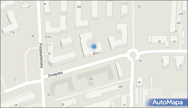 Warszawa, Drwęcka, 18, mapa Warszawy
