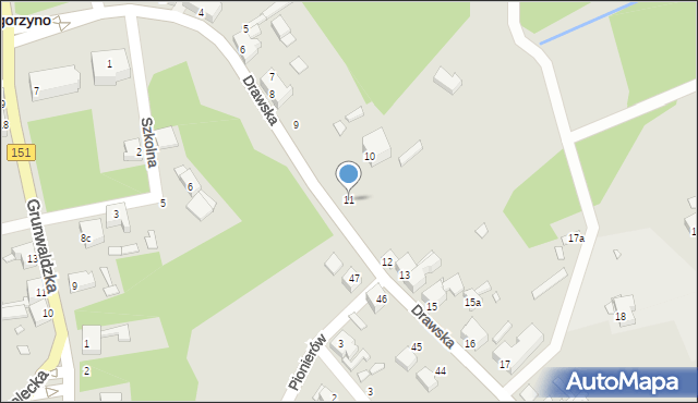 Węgorzyno, Drawska, 11, mapa Węgorzyno