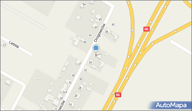 Wojkowice Kościelne, Drogowców, 36, mapa Wojkowice Kościelne