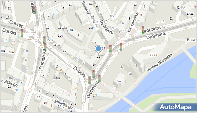 Wrocław, Drobnera Bolesława, 12, mapa Wrocławia