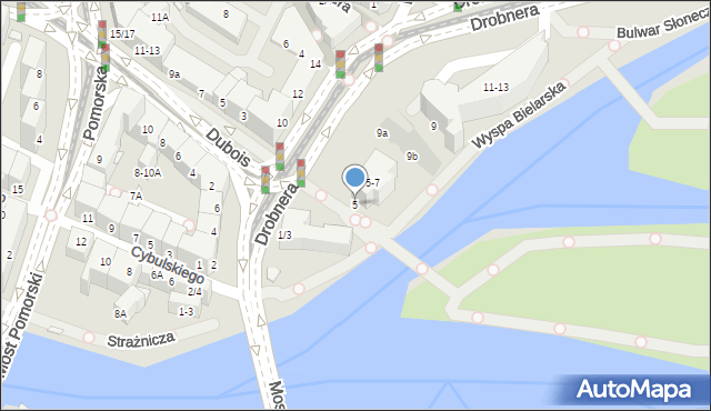 Wrocław, Drobnera Bolesława, 5, mapa Wrocławia