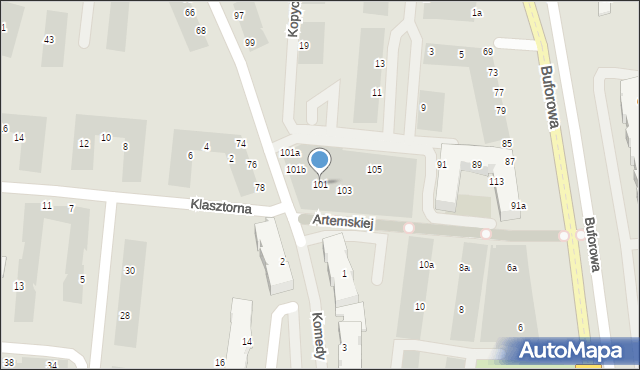 Wrocław, Drabika Stanisława, 101, mapa Wrocławia