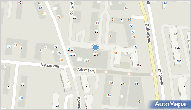 Wrocław, Drabika Stanisława, 105, mapa Wrocławia