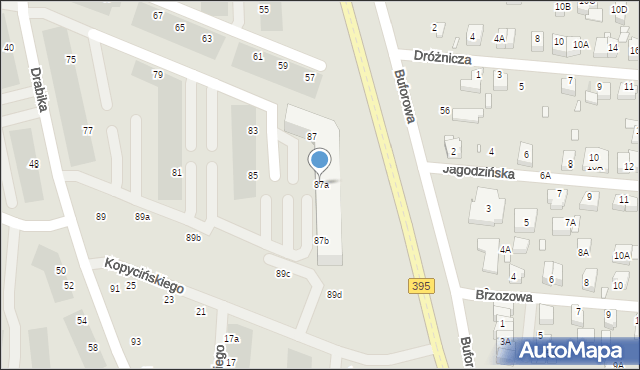 Wrocław, Drabika Stanisława, 87a, mapa Wrocławia