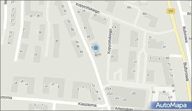 Wrocław, Drabika Stanisława, 99, mapa Wrocławia