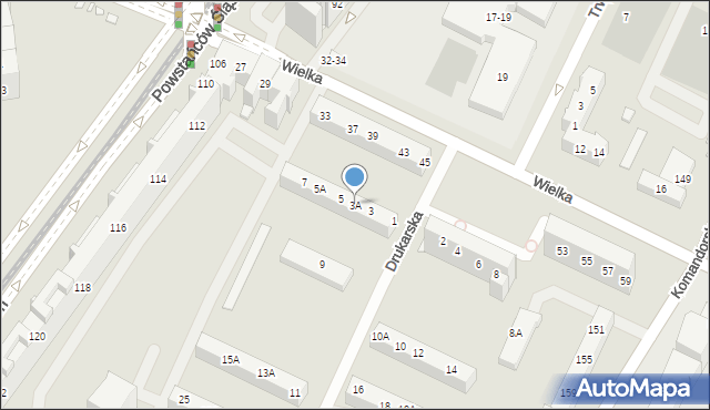 Wrocław, Drukarska, 3A, mapa Wrocławia