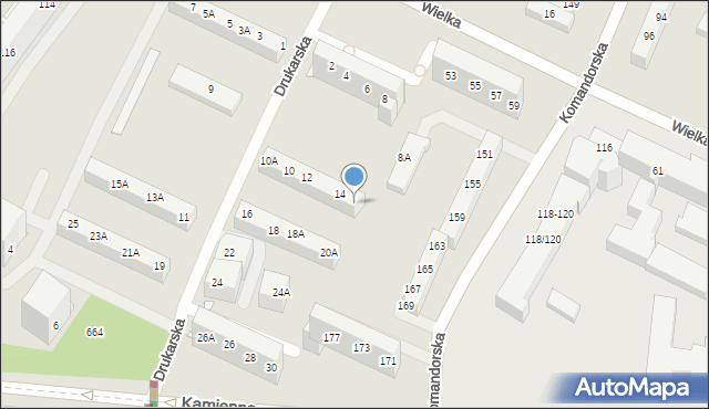 Wrocław, Drukarska, 14A, mapa Wrocławia