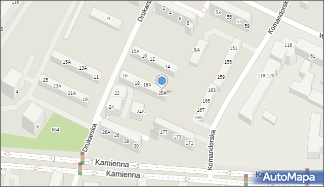 Wrocław, Drukarska, 20A, mapa Wrocławia