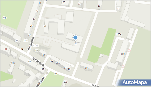 Wrocław, Drukarska, 52, mapa Wrocławia