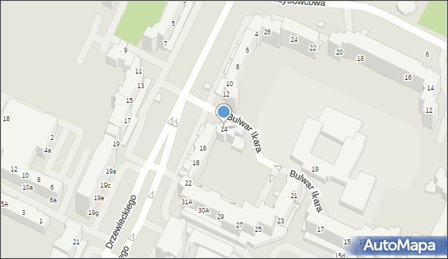 Wrocław, Drzewieckiego Stefana, 14, mapa Wrocławia