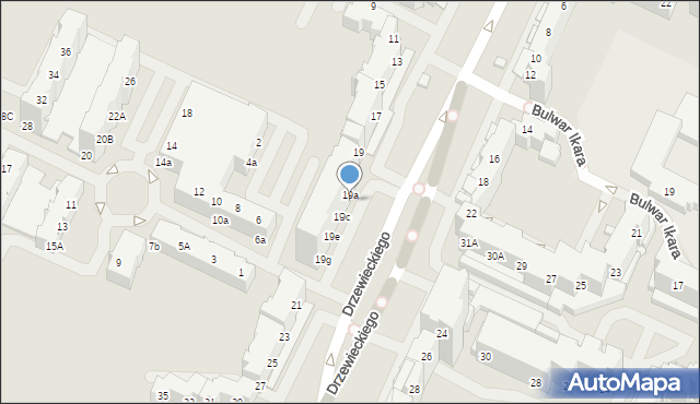 Wrocław, Drzewieckiego Stefana, 19b, mapa Wrocławia