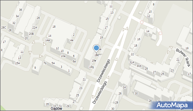 Wrocław, Drzewieckiego Stefana, 19c, mapa Wrocławia