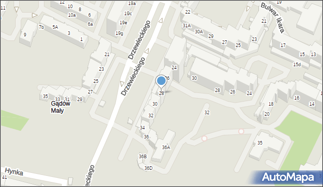 Wrocław, Drzewieckiego Stefana, 28, mapa Wrocławia