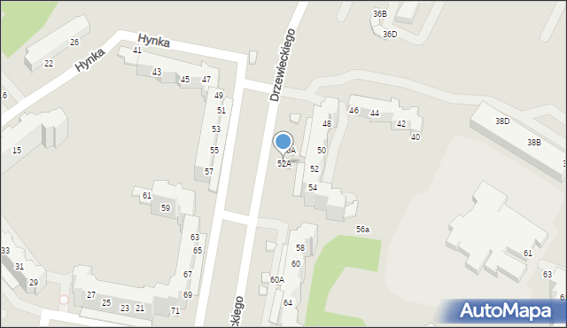 Wrocław, Drzewieckiego Stefana, 52A, mapa Wrocławia