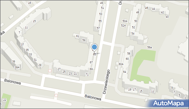 Wrocław, Drzewieckiego Stefana, 65, mapa Wrocławia