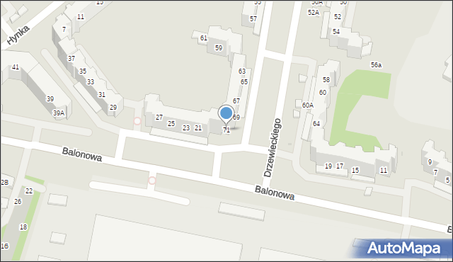 Wrocław, Drzewieckiego Stefana, 71, mapa Wrocławia