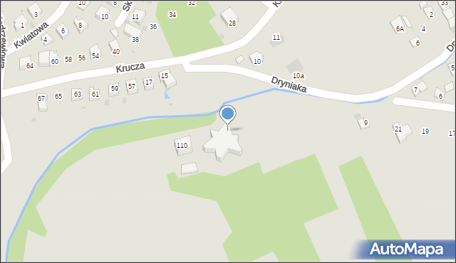 Zagórz, Dryniaka Eugeniusza, ks., 11, mapa Zagórz