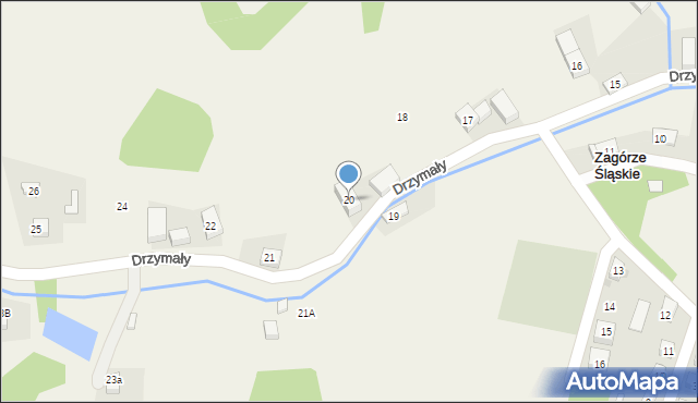Zagórze Śląskie, Drzymały Michała, 20, mapa Zagórze Śląskie