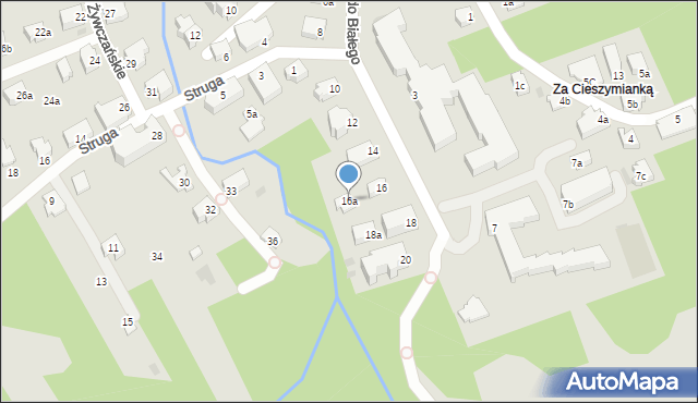 Zakopane, Droga do Białego, 16a, mapa Zakopanego