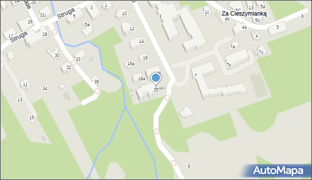 Zakopane, Droga do Białego, 20, mapa Zakopanego