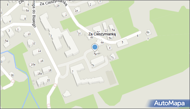 Zakopane, Droga do Białego, 7a, mapa Zakopanego