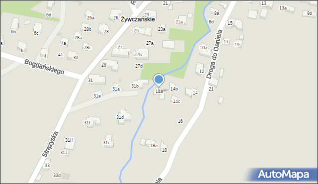 Zakopane, Droga do Daniela, 14a, mapa Zakopanego