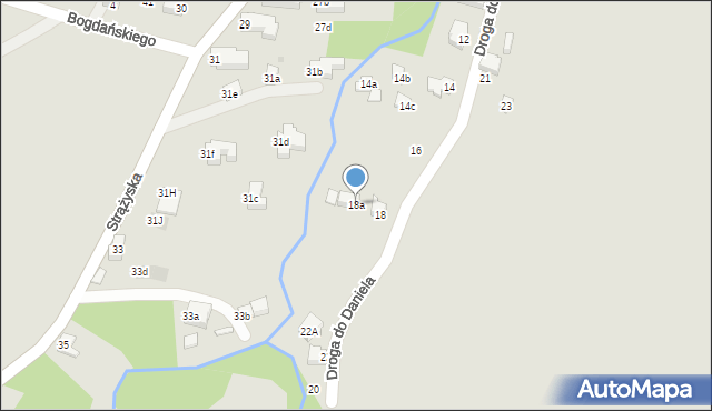 Zakopane, Droga do Daniela, 18a, mapa Zakopanego