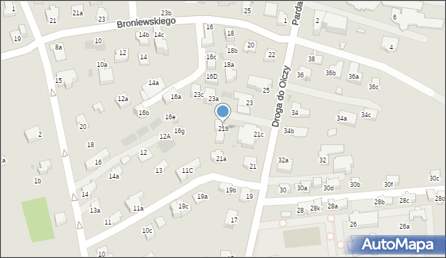 Zakopane, Droga do Olczy, 21b, mapa Zakopanego