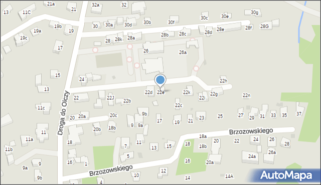 Zakopane, Droga do Olczy, 22e, mapa Zakopanego